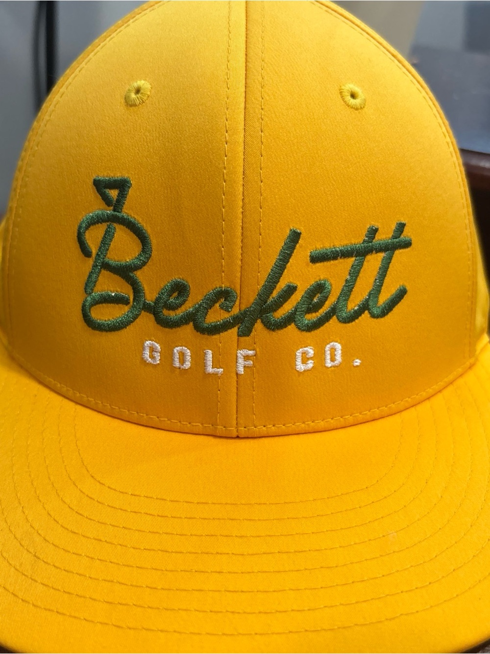 Beckett Golf Co Richardson PTS30 Flexfit Hat Yellow Performance Golf Cap S/M